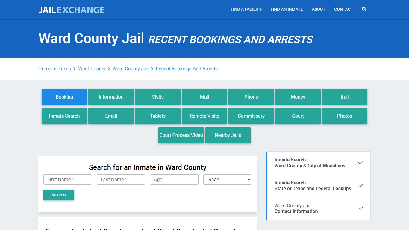 Ward County Jail Recent Bookings And Arrests - Jail Exchange