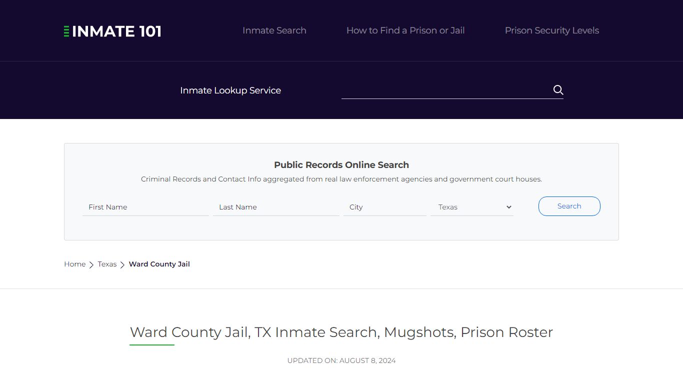 Ward County Jail, TX Inmate Search, Mugshots, Prison Roster